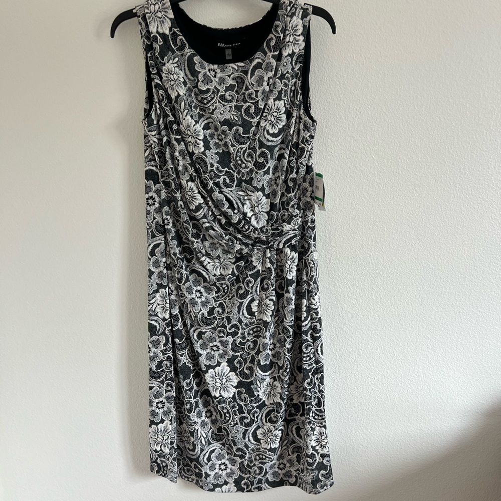 Elegant Black and White Floral Dress